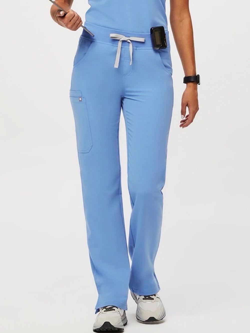 Figs Women’s Ceil Blue Kade Scrub Pants with Drawstring- Size L